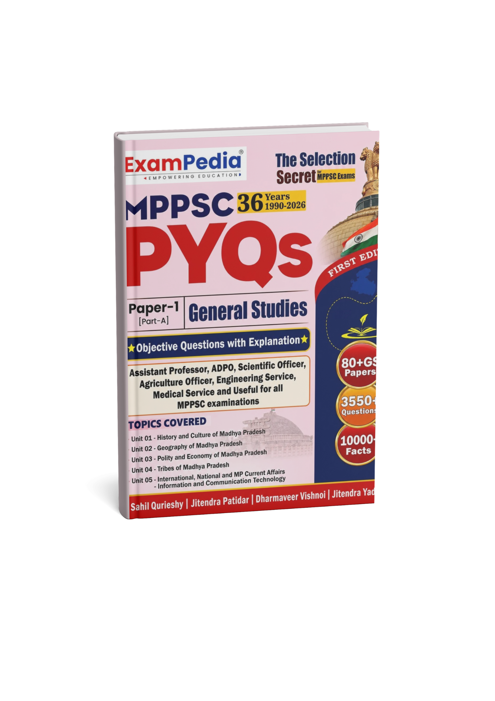Exampedia MPPSC PYQs 36 Years (1990–2026) Paper-1 Part-A General Studies (English Medium)