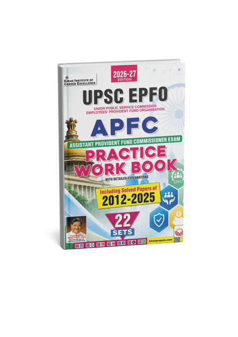 Kiran UPSC EPFO APFC Practice Work Book 2026-27 Edition 22 Sets Solved Papers 2012-2025 (English Medium)