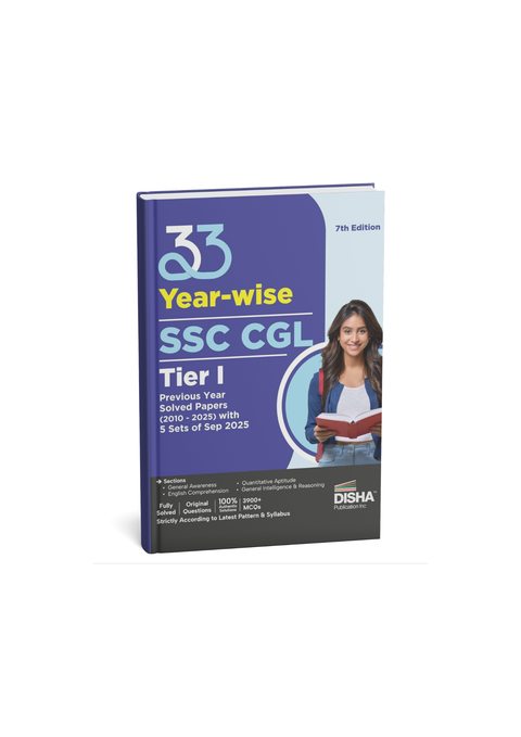 Disha 33 Year-Wise SSC CGL Tier 1 Previous Year Solved Papers (2010-2025) 7th Edition (English Medium)