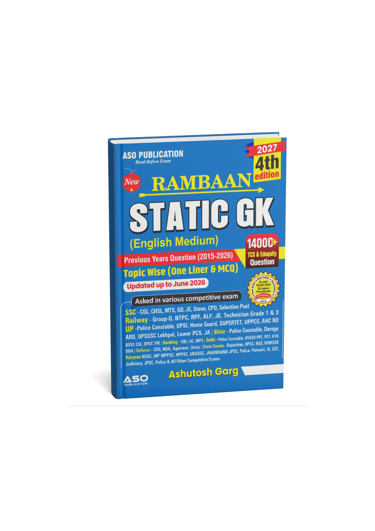 ASO Publication Ramban Static GK 2027 (4th Edition) 14000+Questions By Ashutosh Garg (English Medium)