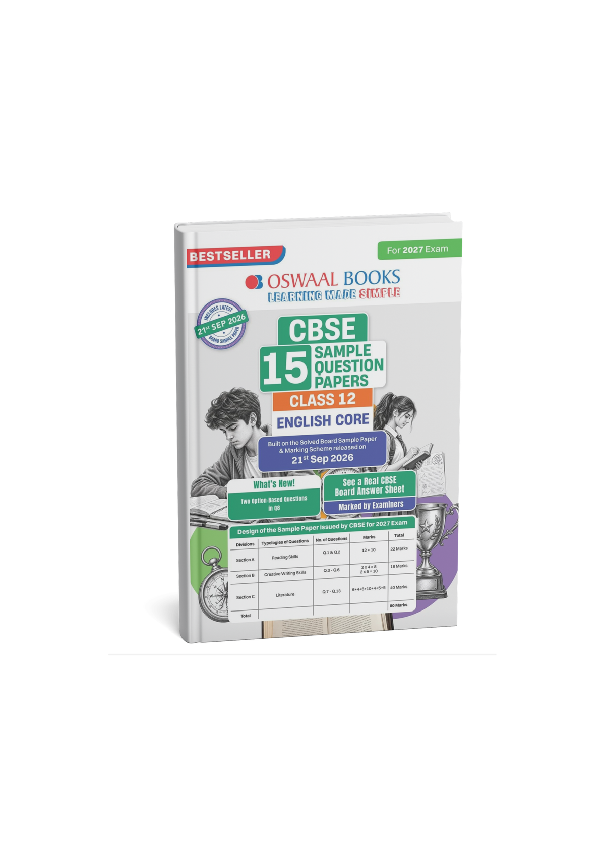 Oswaal Books CBSE Class 12 English Core Sample Papers For 2027 Exams (English Medium)