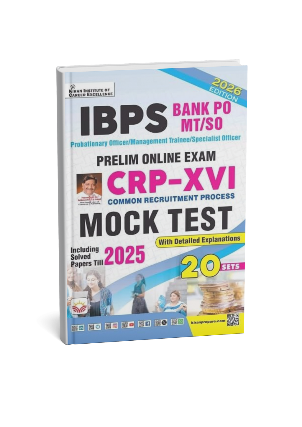 Kiran IBPS Bank PO/MT/SO CRP-XVI Mock Test 20 Sets – 2026 Edition (English Medium)