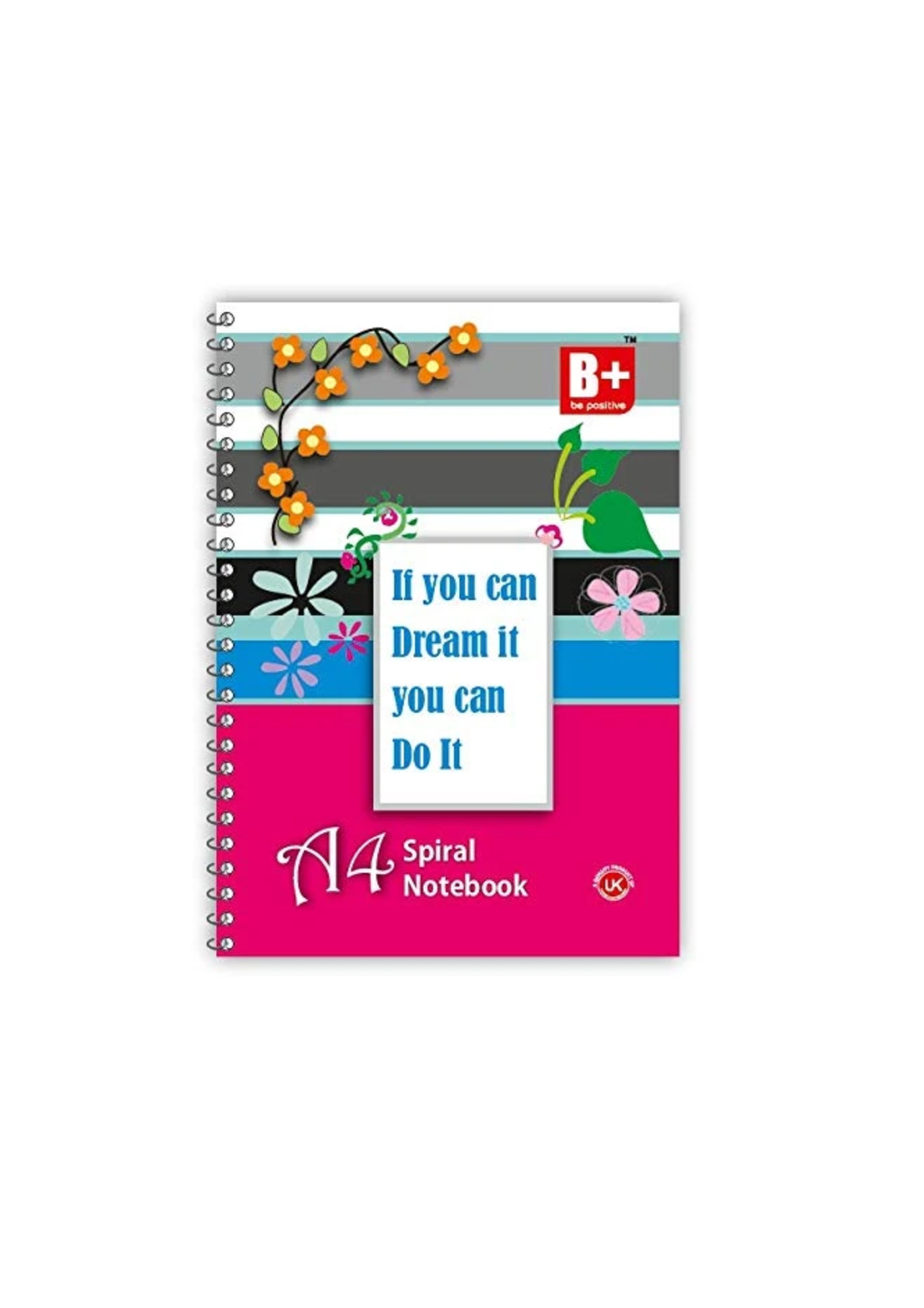 B+ Be Positive Spiral Notebook (A4 Size, 400 Pages) Ruled