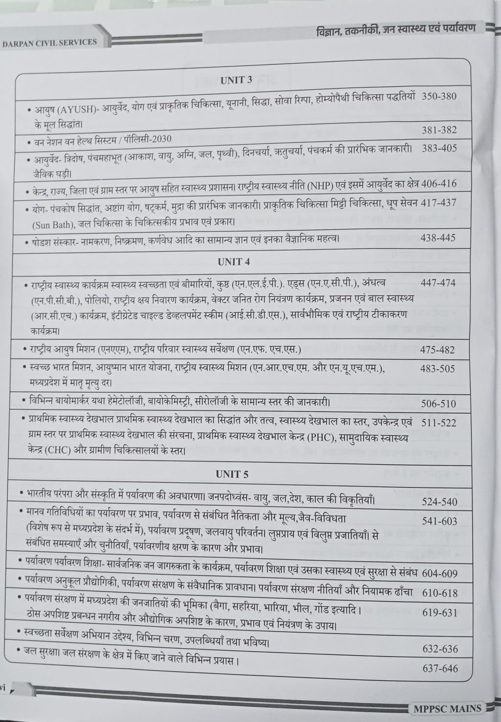 Darpan MPPSC Mains Paper-3, Part-B, Unit 1 to 5 Vigyan, Takniki, Jan Swasthya (Hindi Medium)