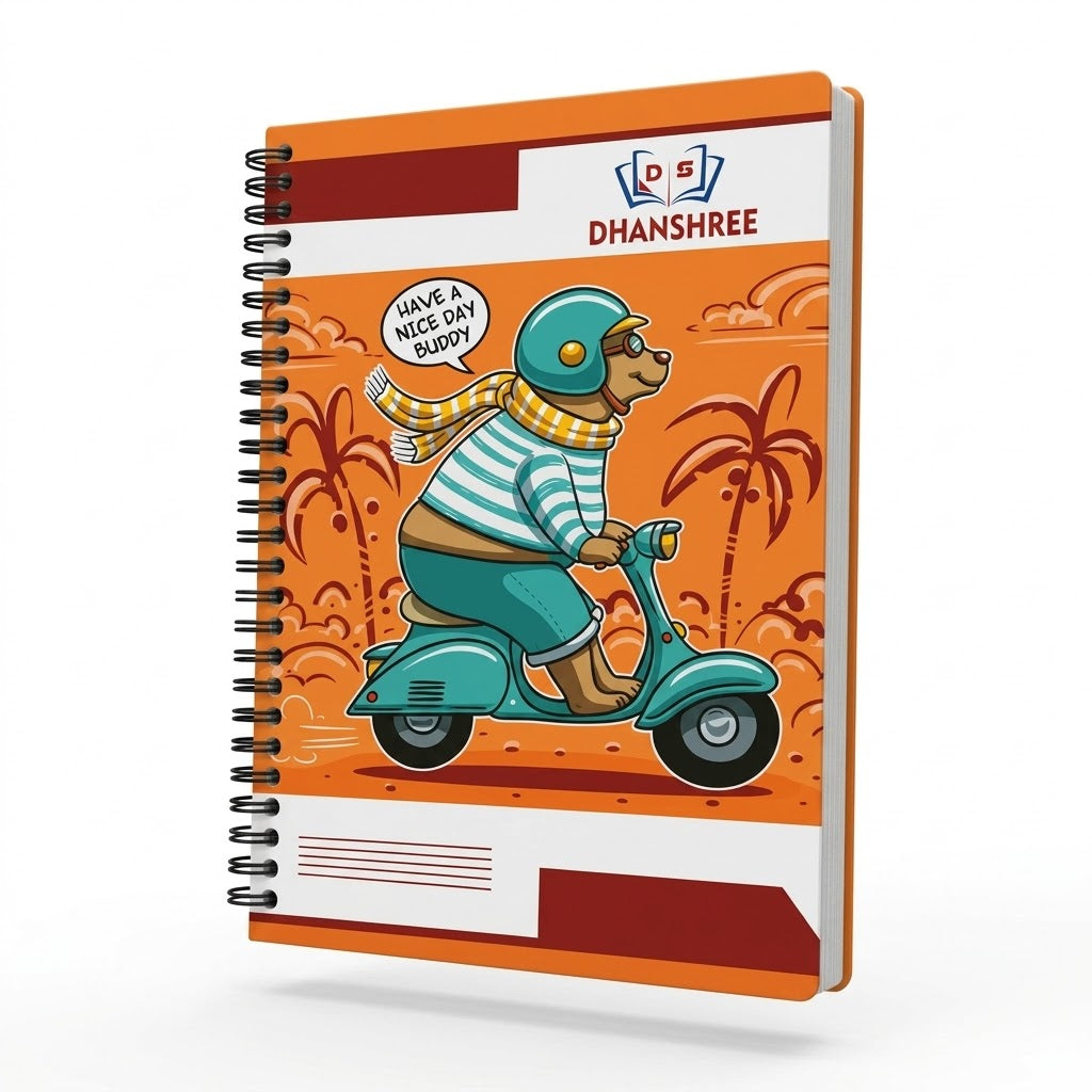 Dhanshree Rough Spiral Yellow Pages Notebook – 200 Pages (unruled)