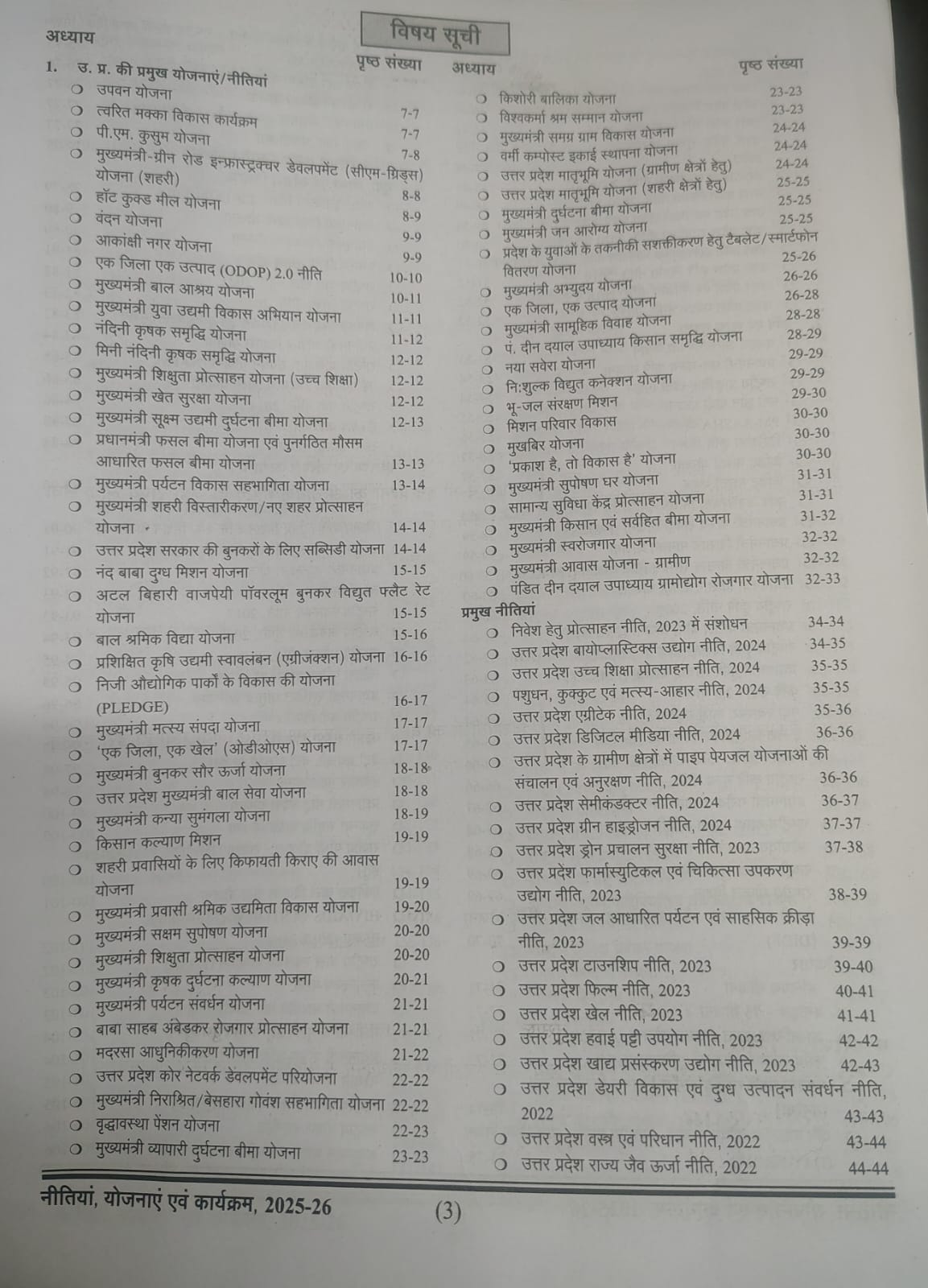 Ghatna Chakra Nitiya Yojnaye Evam Karyakram 2025-26 (Hindi Medium)