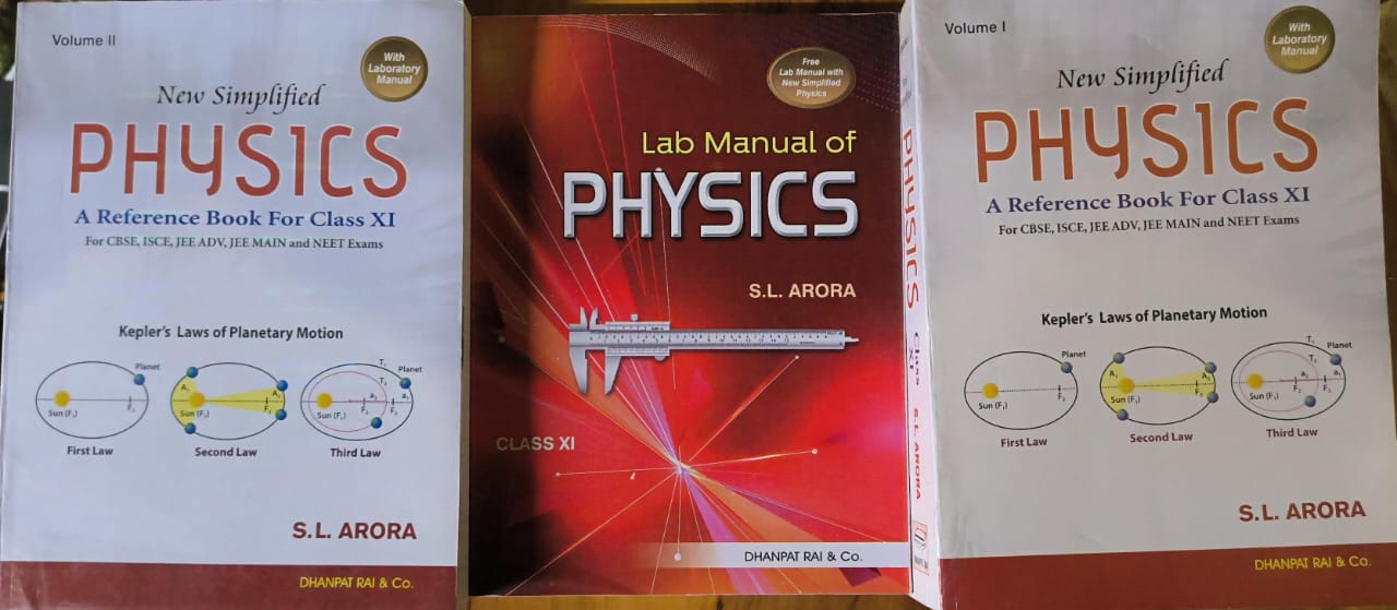 Class 11 New Simplified Physics 2025-26 Edition | Volume 1 + Volume 2 + Lab Manual [English Medium]