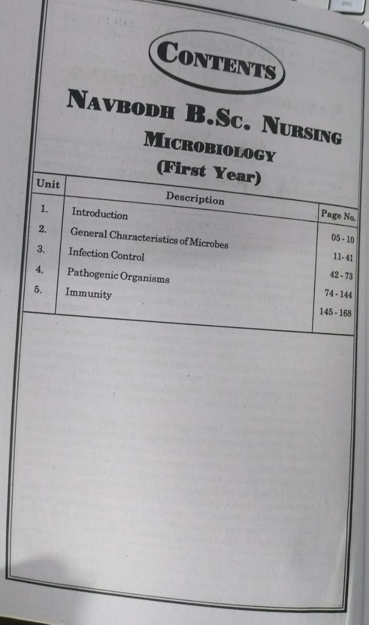 Navbodh B.Sc Nursing Microbiology – 1st Year [English]