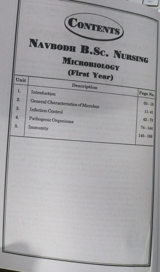 Navbodh B.Sc Nursing Microbiology – 1st Year [English]