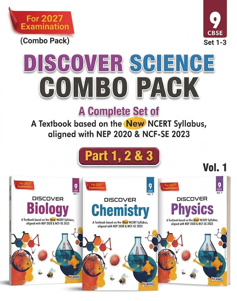 Full Marks Discover Science Combo for Class 9 (Physics, Chemistry & Biology) | Complete NCERT-Based Textbook Set CBSE March 2027 Examination (English Medium)