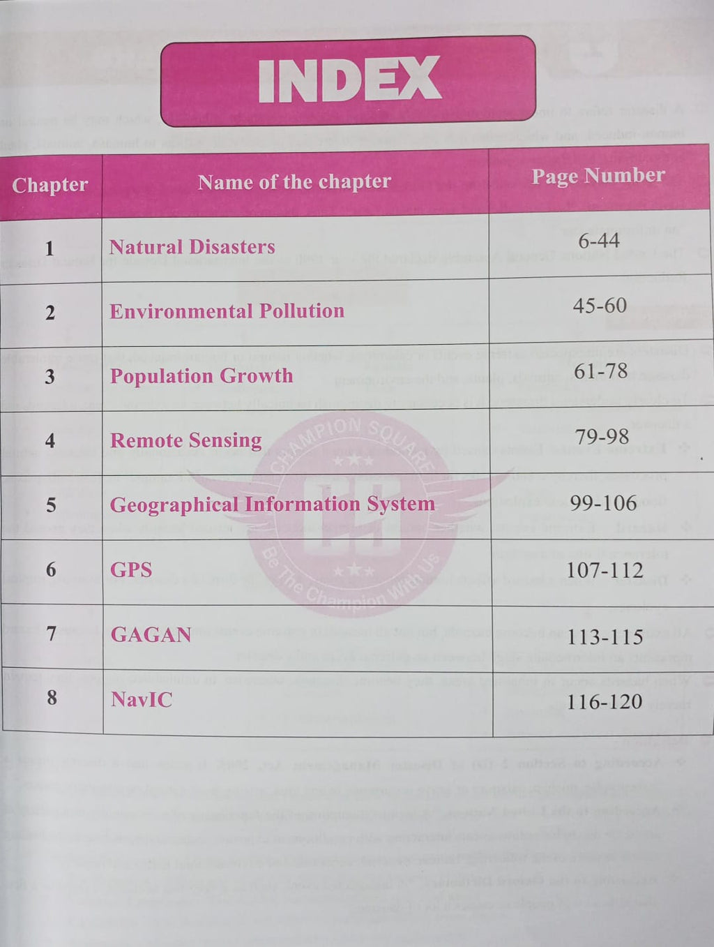 Champion Mppsc Main Paper -1 , Part - B , unit - 4 Disaster & Techniques (indian GEography) (English Medium)