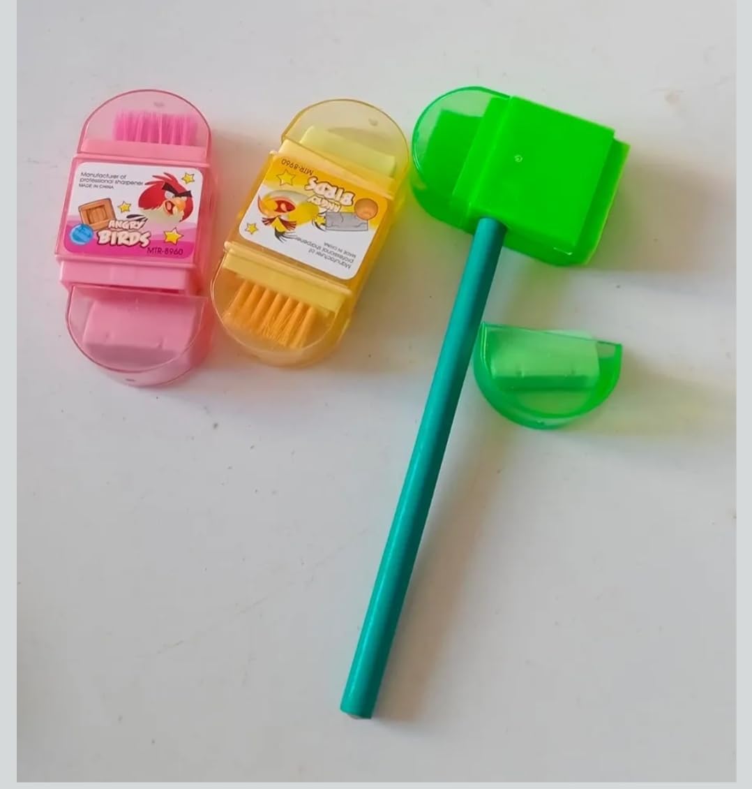 Cartoon Pencil Sharpener with Shavings Container | Manual Pencil Sharpener for Kids (Design May Vary)
