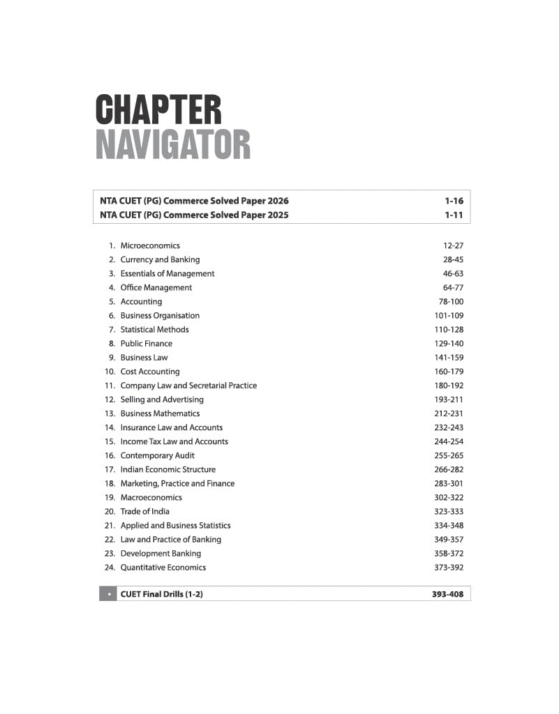 Arihant CUET PG Commerce Chapterwise Notes and Question Bank - Exams 2027 (English Medium)