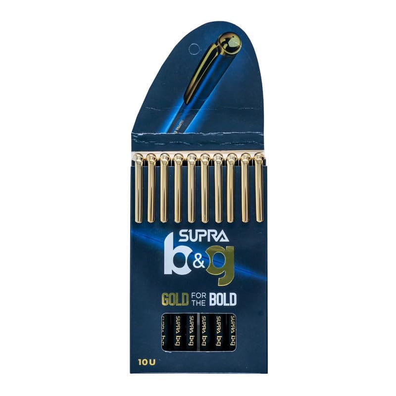 Supra B & G Gold For The Bold Ball Pen – 10 Piece Black Pack