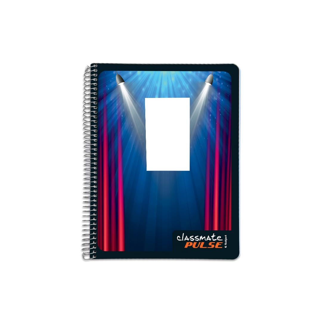 Classmate Pulse 6-Subject Spiral Notebook – 400 Pages, Ruled, Spiral Bound