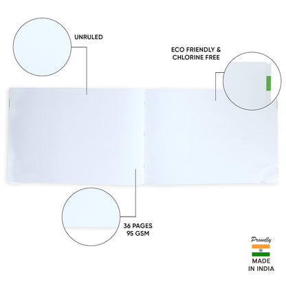 Doms Drawing Book – A5 Size (21 × 29.7 cm), 72 Pages | Plain Drawing Paper