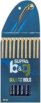 Supra B & G Gold For The Bold Ball Pen – 10 Piece Blue Pack