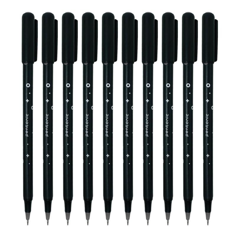 Pentonic Cipher Ball Pen – 0.7mm | Black Ink | Pack of 10 | Smooth Writing