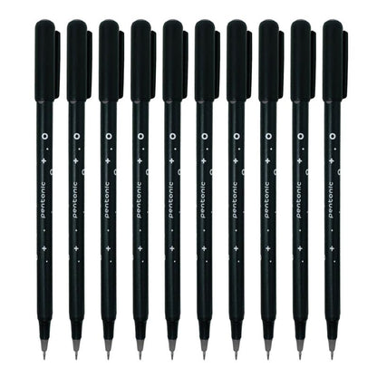 Pentonic Cipher Ball Pen – 0.7mm | Black Ink | Pack of 10 | Smooth Writing