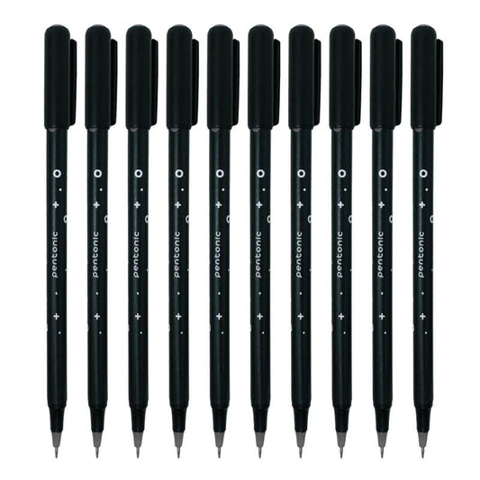 Pentonic Cipher Ball Pen – 0.7mm | Black Ink | Pack of 10 | Smooth Writing
