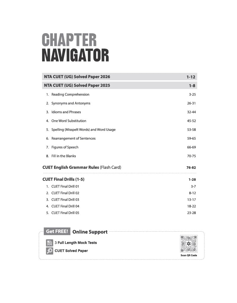 Arihant CUET UG Section-1 (A) English Language Chapterwise Notes & Question Bank For 2027 Exam (English Medium)