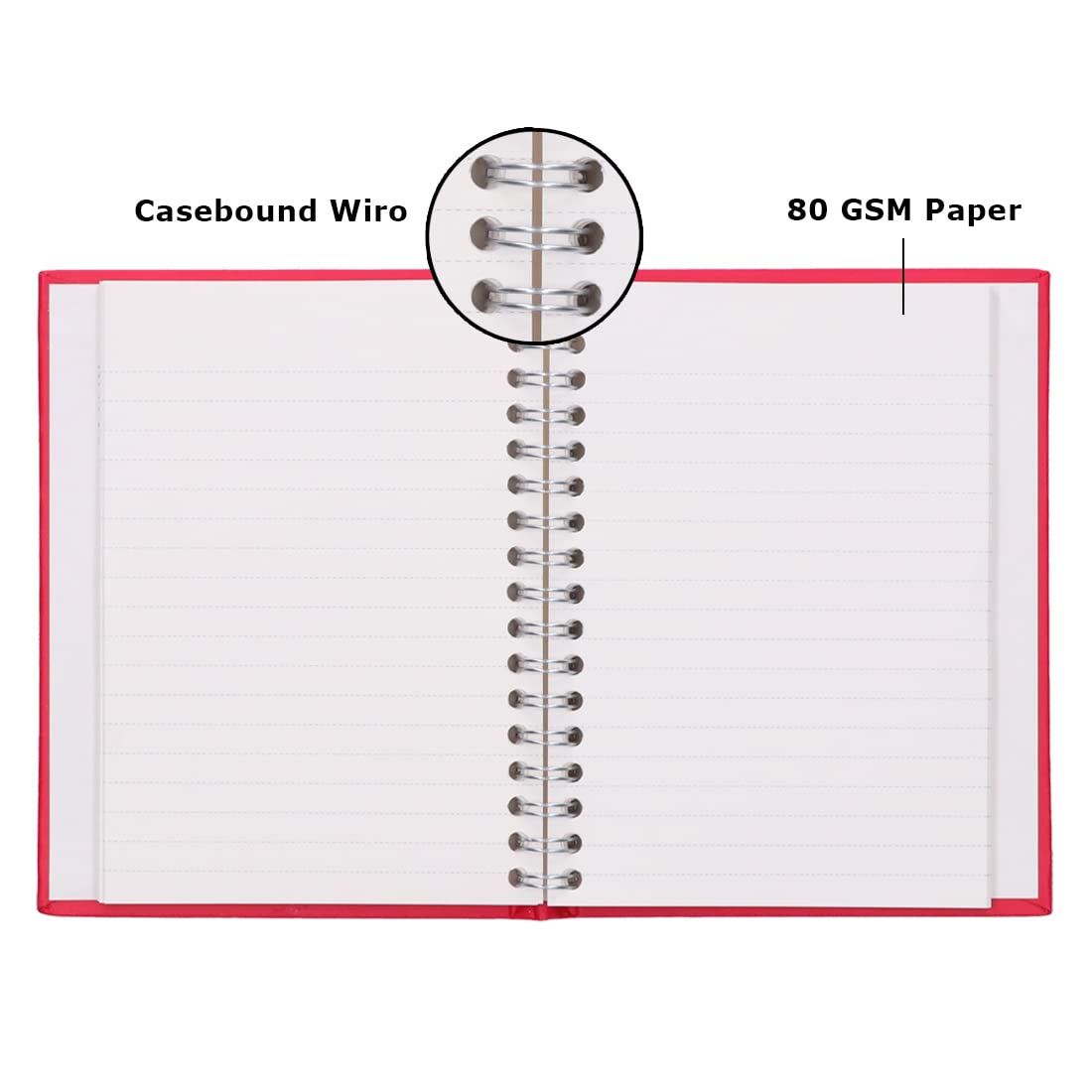 Navneet HQ A5 Spiral Diary Case Bound Notebook – Size (14.8 × 21 cm), 192 Pages | Single Line