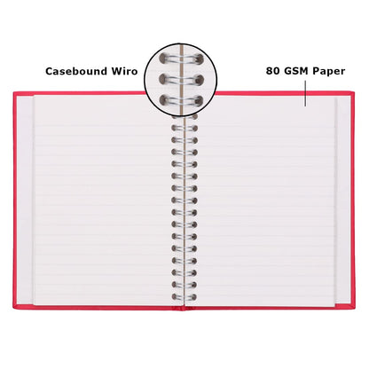 Navneet HQ A5 Spiral Diary Case Bound Notebook – Size (14.8 × 21 cm), 192 Pages | Single Line