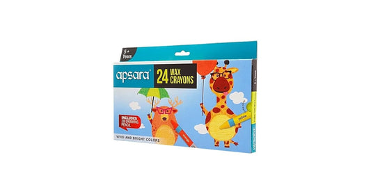 Apsara Non-Toxic Wax Crayons 24 Colours