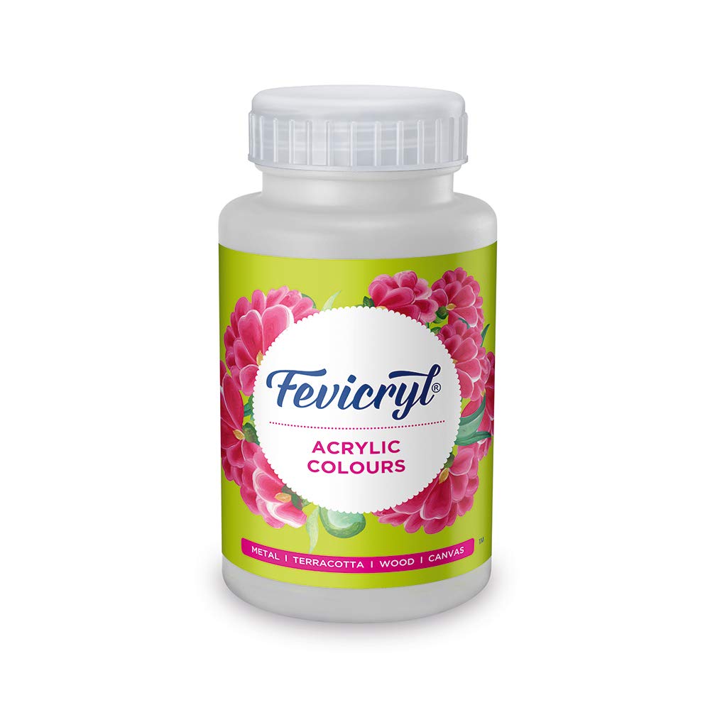 Fevicryl Acrylic Colour White 500ml Multi-Surface Paint for Art & Craft