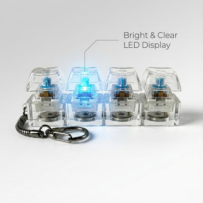 4-Key Mechanical Keyboard Switch Tester Keychain | Transparent Acrylic Housing | Blue Clicky Switches | Portable Keyboard Switch Sampler