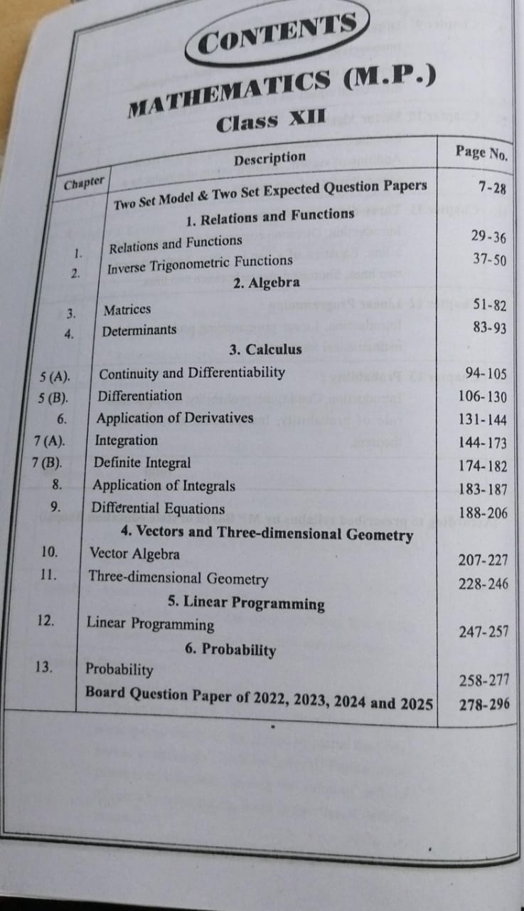 Navbodh Pariksha bodh  Class 12 Mathematics 2026 [English]