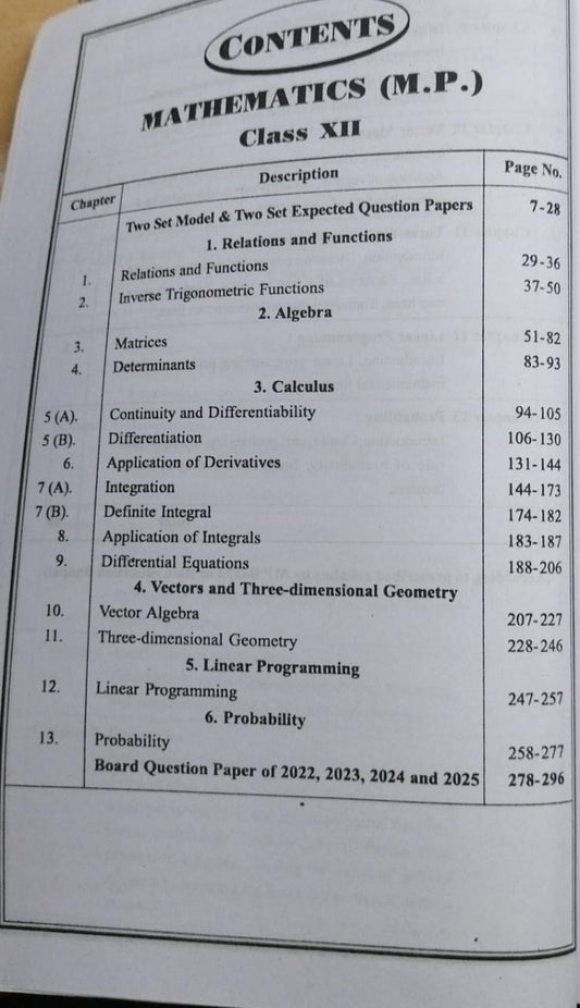 Navbodh Pariksha bodh  Class 12 Mathematics 2026 [English]