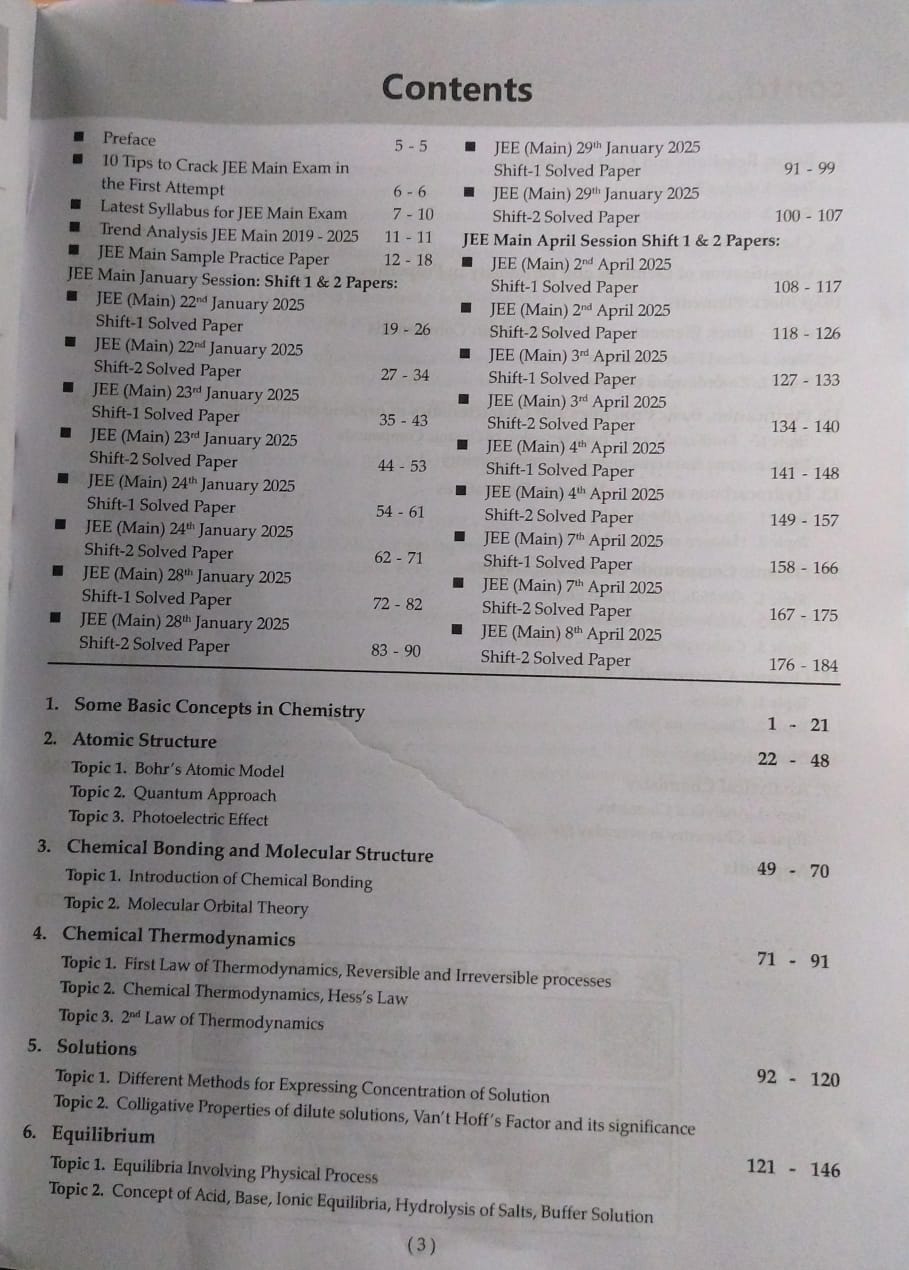 Oswaal JEE Main Chemistry 183 Solved Papers [English]