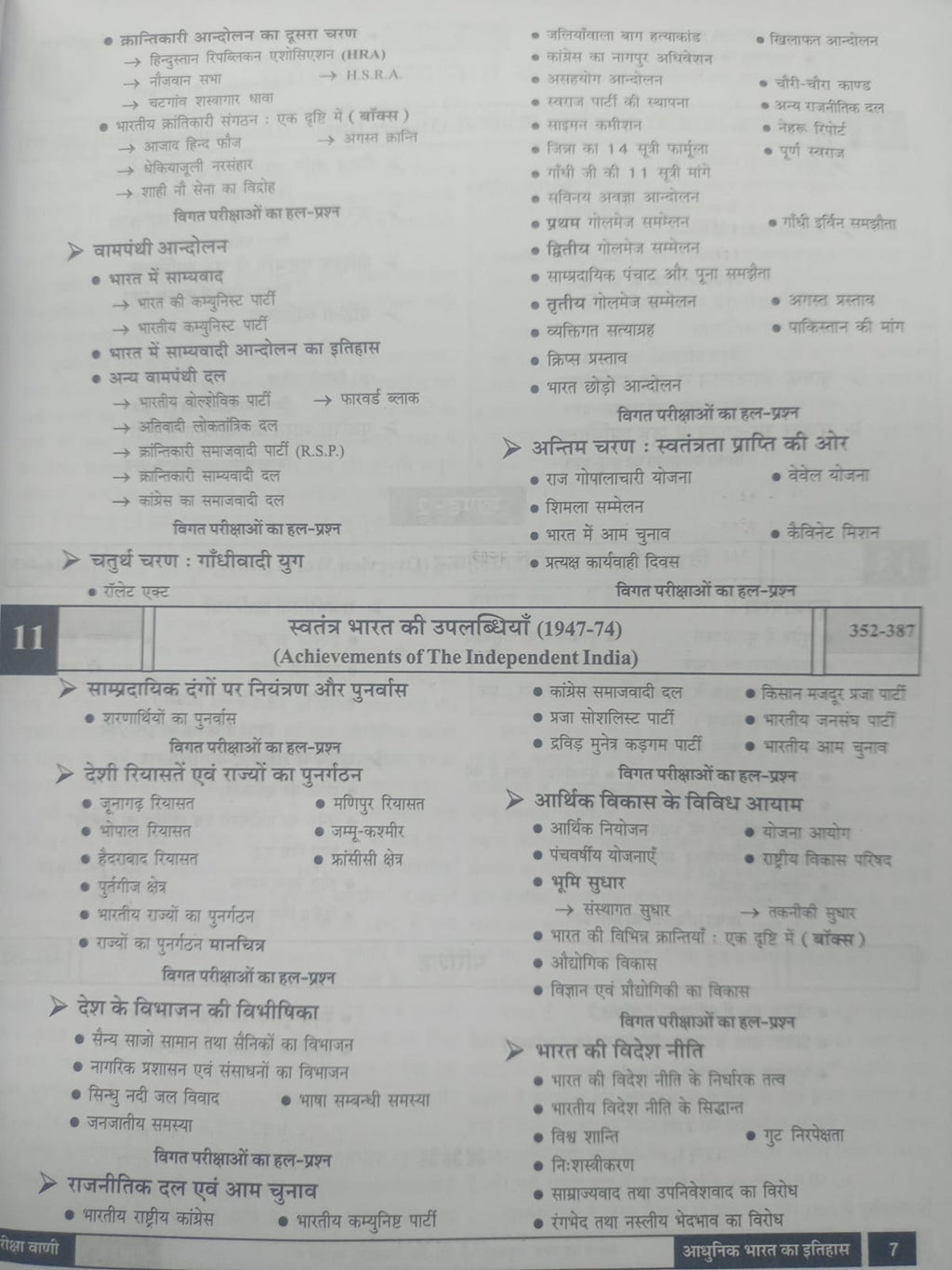 Pariksha Vani - Adhunik Bharat Ka Itihas (8th Edition) Hindi Medium