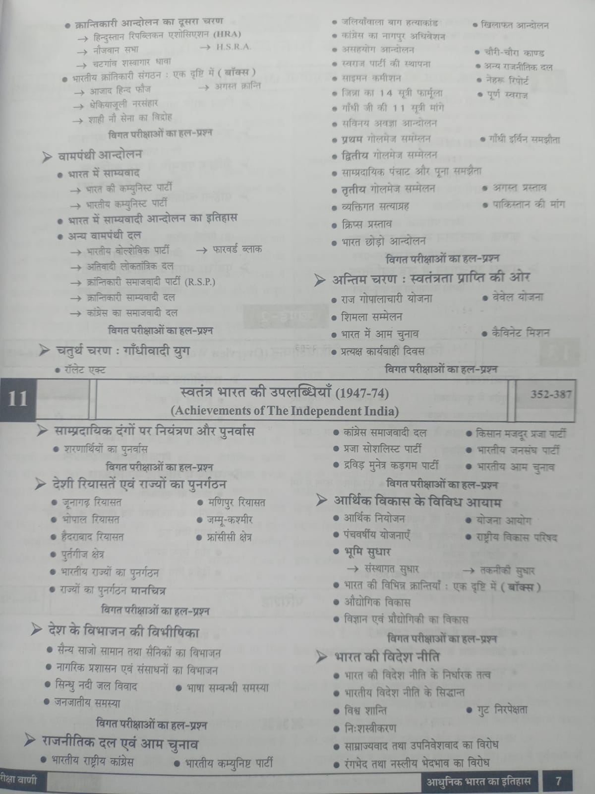 Pariksha Vani - Adhunik Bharat Ka Itihas (8th Edition) Hindi Medium