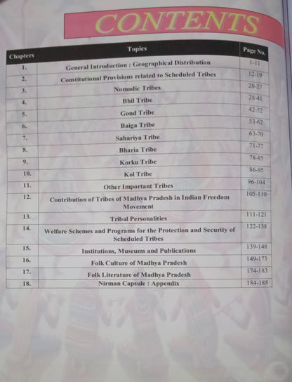 Nirman IAS MPPSC Prelims Unit-10 Tribes of Madhya Pradesh (1150+Objective Quetions) English Medium