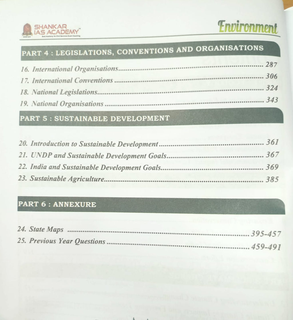 Shankar IAS Academy Environment Book (11th Edition) Latest Edition 2025-26 | English Medium
