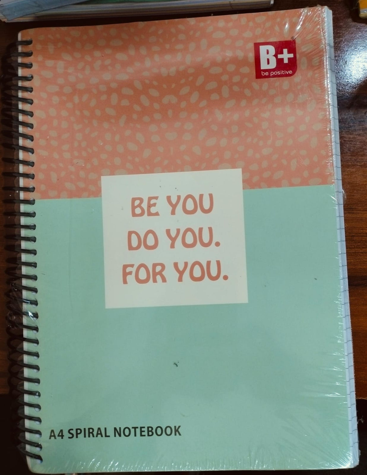 Postive Notebook B+ Be Positive A4 Spiral Notebook – 600 Pages (Unruled) – B3books