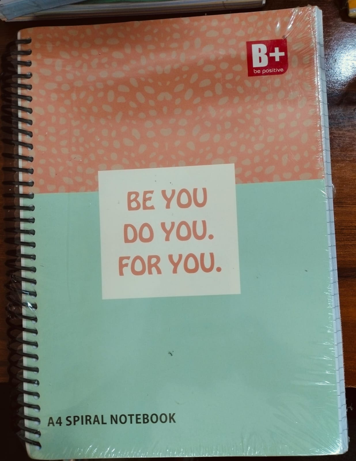 B+ Be Positive A4 Spiral Notebook – 600 Pages (Unruled)