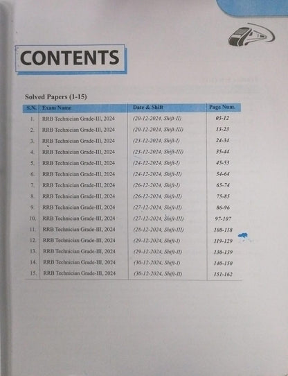 Arihant Publication RRB Technician Grade-3 – 15 Solved Papers [English]