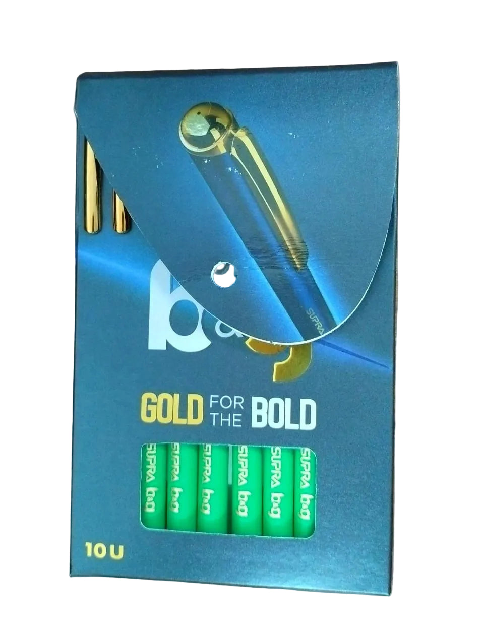 Supra B & G Gold For The Bold Ball Pen – 10 Piece Green Pack