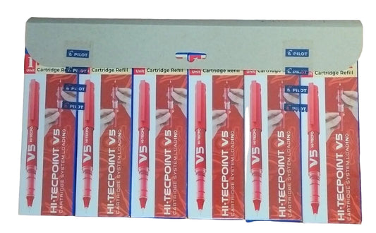 Pilot Hi-Tecpoint V7 Cartridge System Pure Liquid Ink Pen Set of 6 Green | Smooth Roller Pen