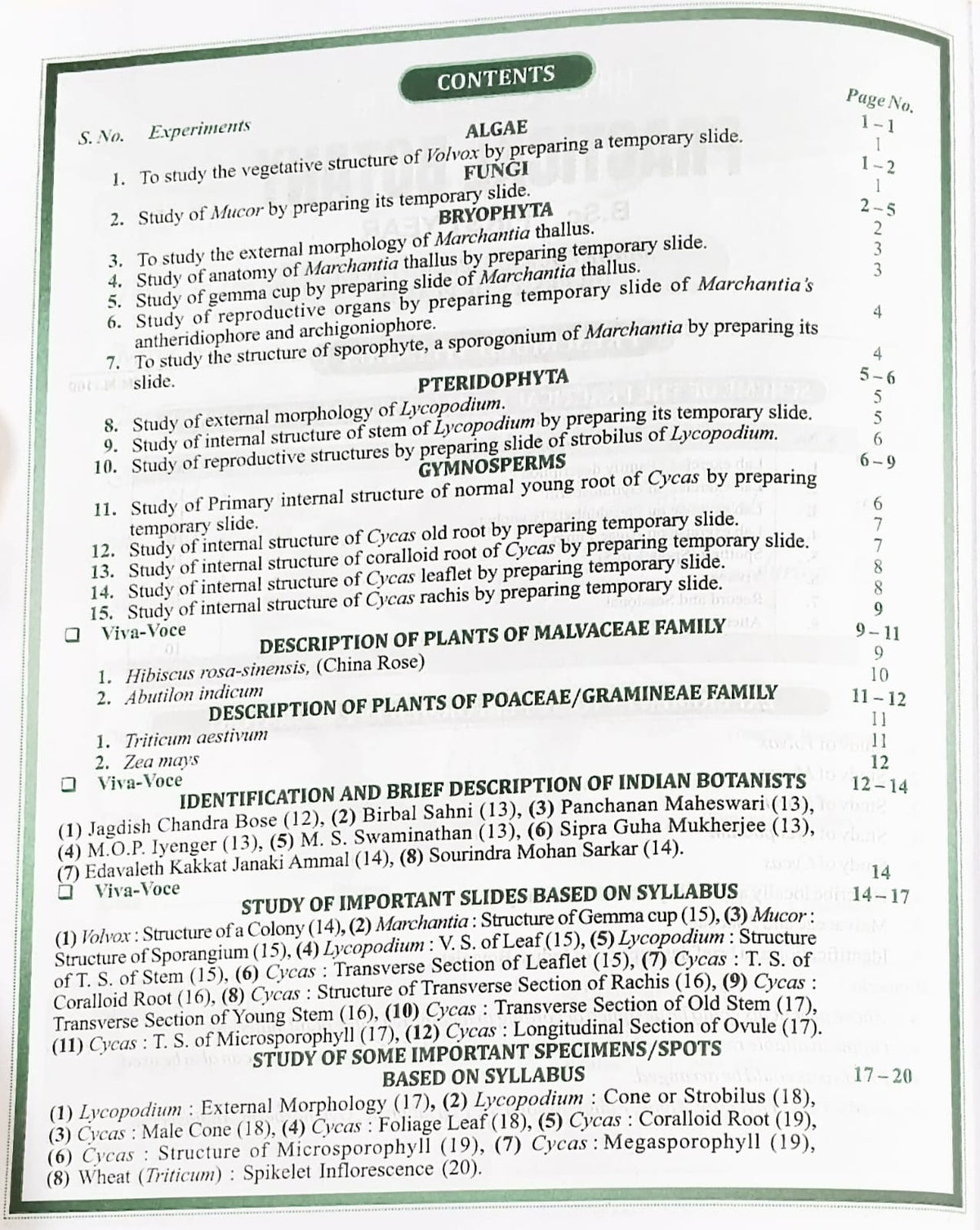 Shivalal Practical Botany Book 1st Year Minor Course Second-Paper [English Medium]