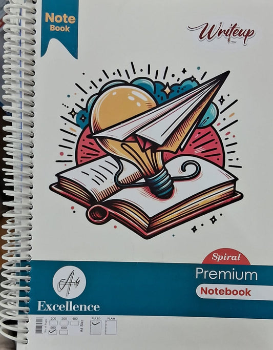 Writeup Spiral Premium Notebook (A4 Size, 500 Pages) Ruled