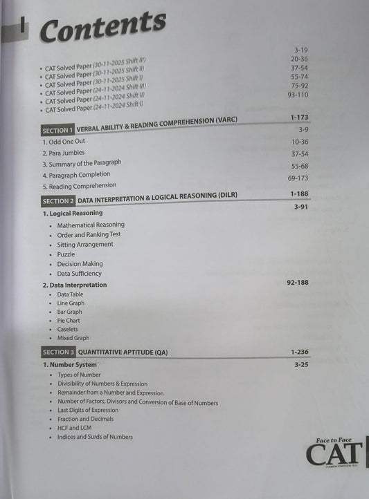 Arihant Face to Face CAT 27 Years PYQ Book  | CAT 2026 (English Medium)