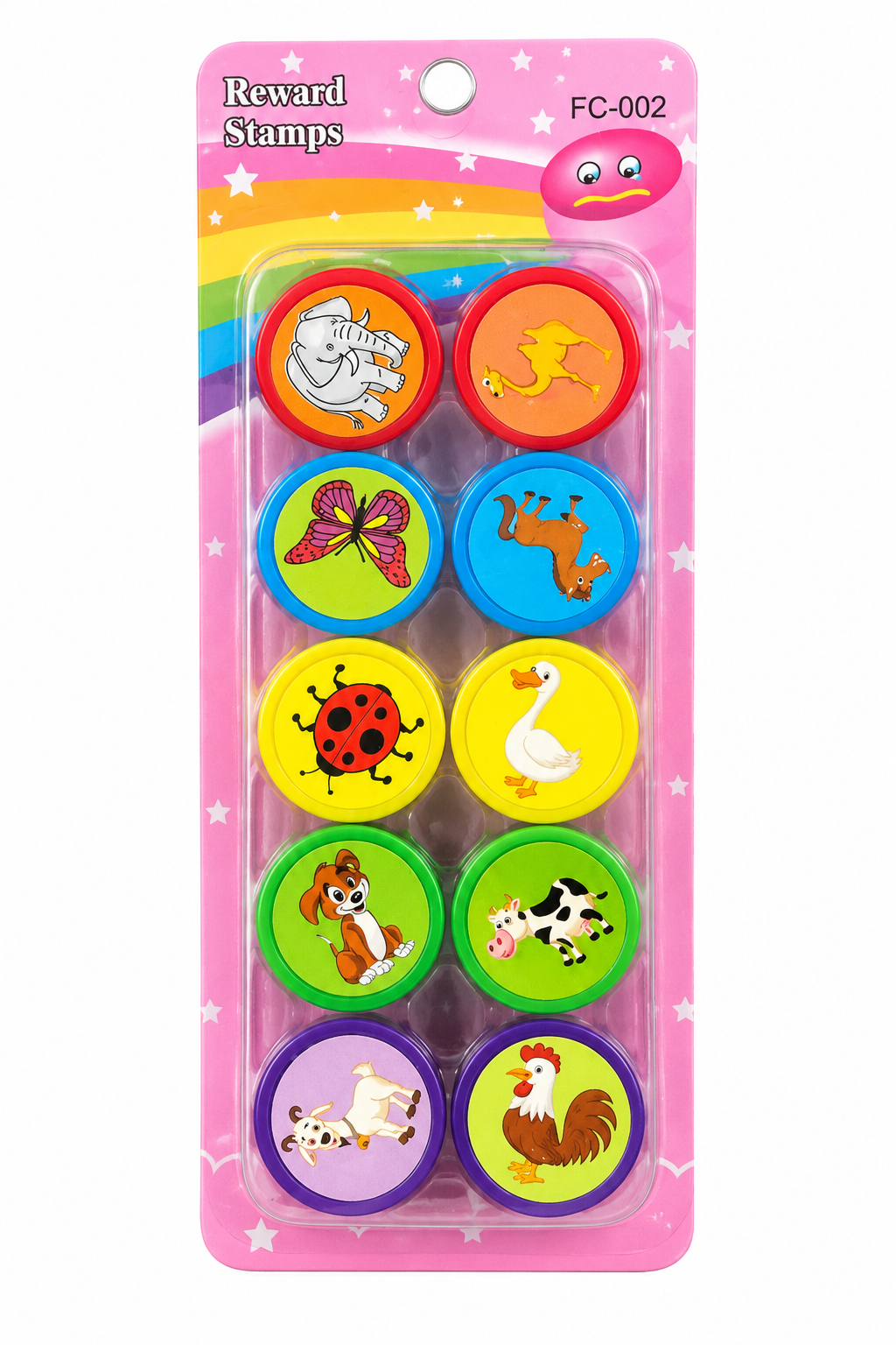 Animal Themed Reward Stamp Set – 10 Pcs Kids Motivational Stamps