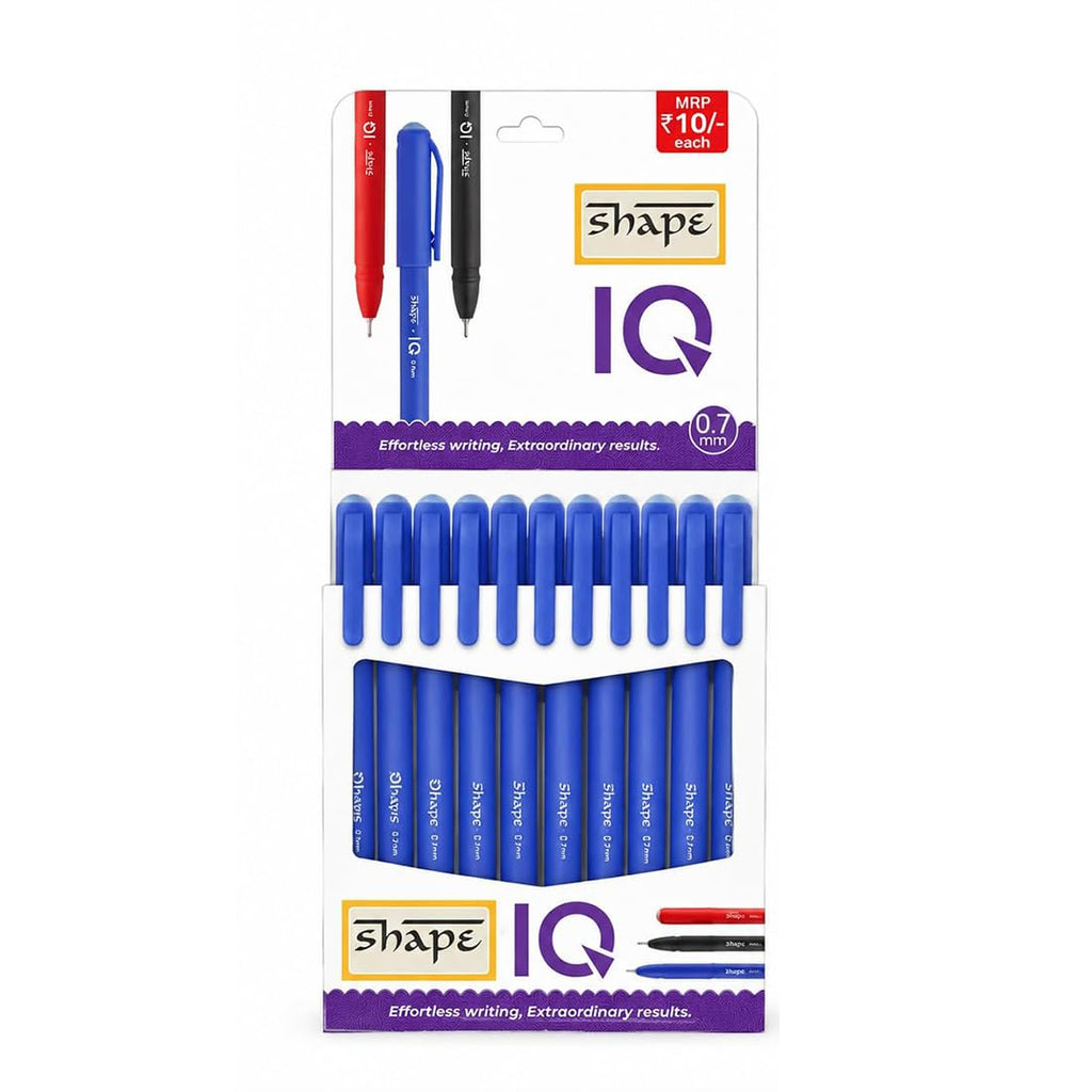 Shape IQ 0.7 mm Multicolour Ball Pen - Pack of 10 Piece