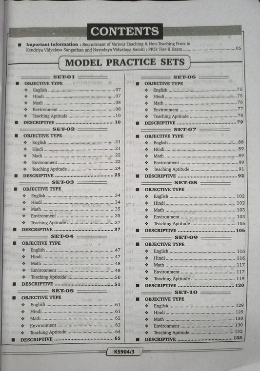 Kiran KVS & NVS Primary Teacher (PRTs) Tier-2 Exam Practice Workbook 2026 Edition (English Medium)