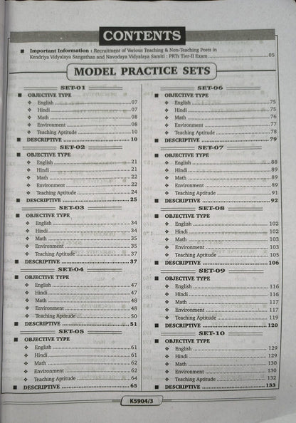 Kiran KVS & NVS Primary Teacher (PRTs) Tier-2 Exam Practice Workbook 2026 Edition (English Medium)