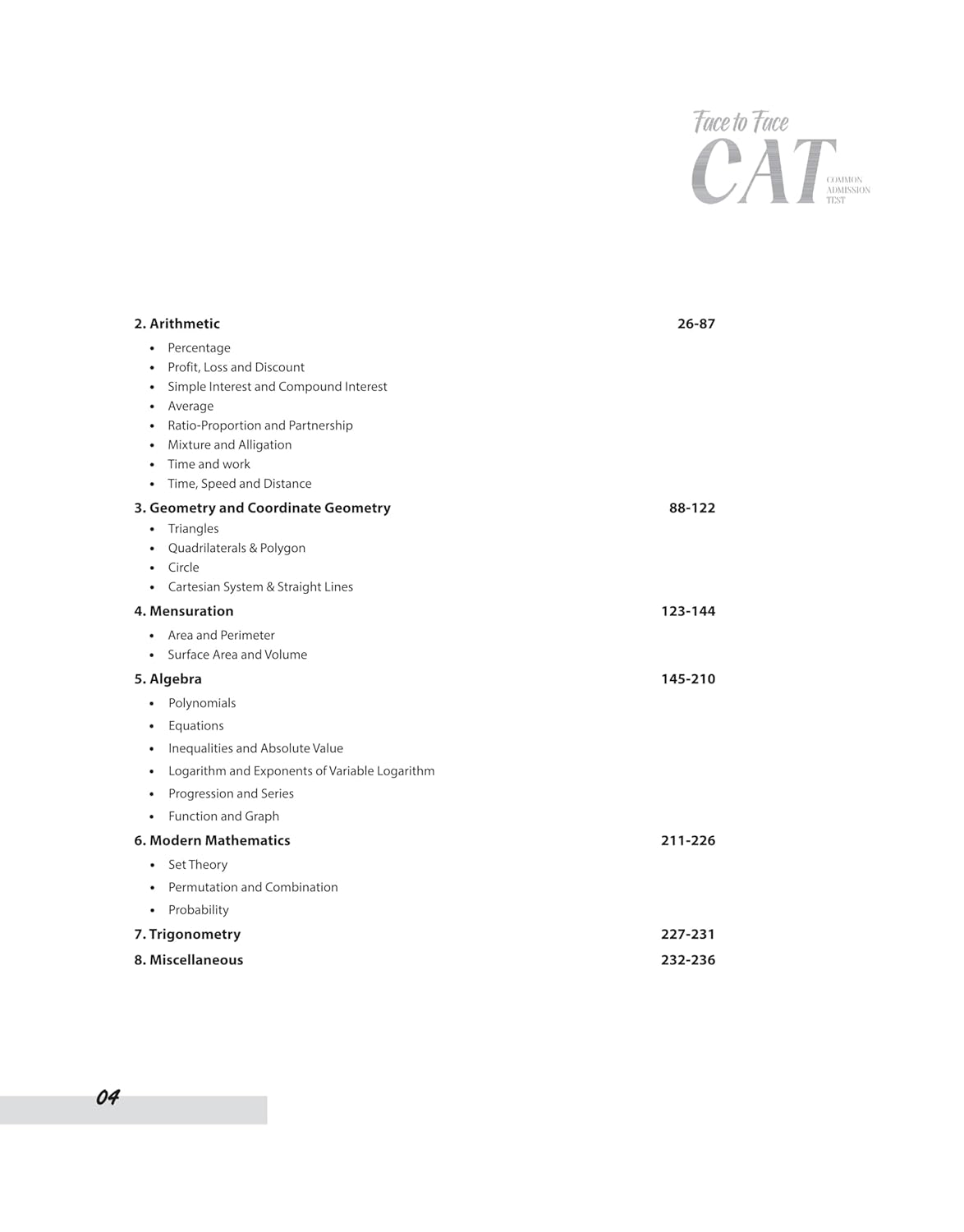 Arihant Face to Face CAT | 26 Years Solved Papers (1999–2024) | English Medium
